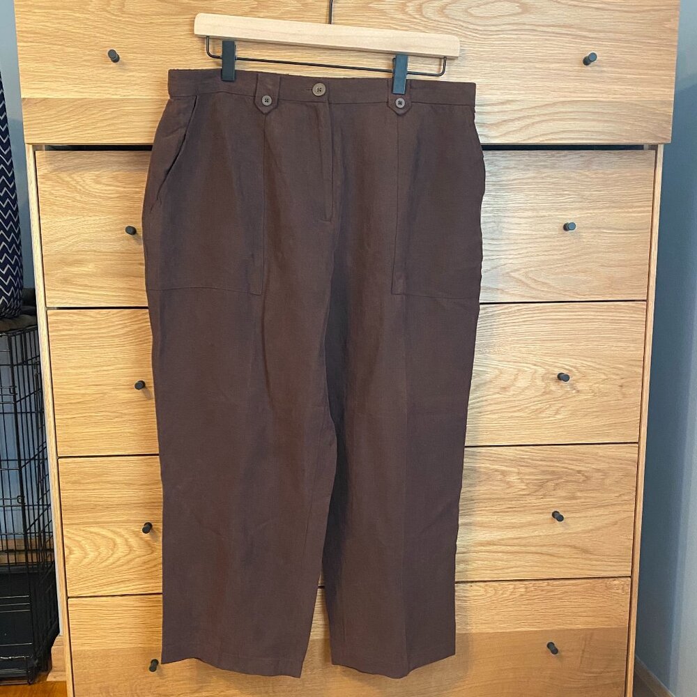 Chocolate brown linen/silk pants